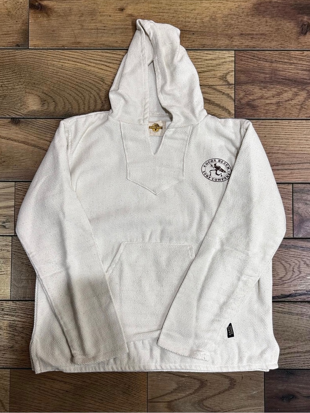 Earth Ragz Cocoa Beach Surf Company Men’s M Cream Baja Pullover Hoodie